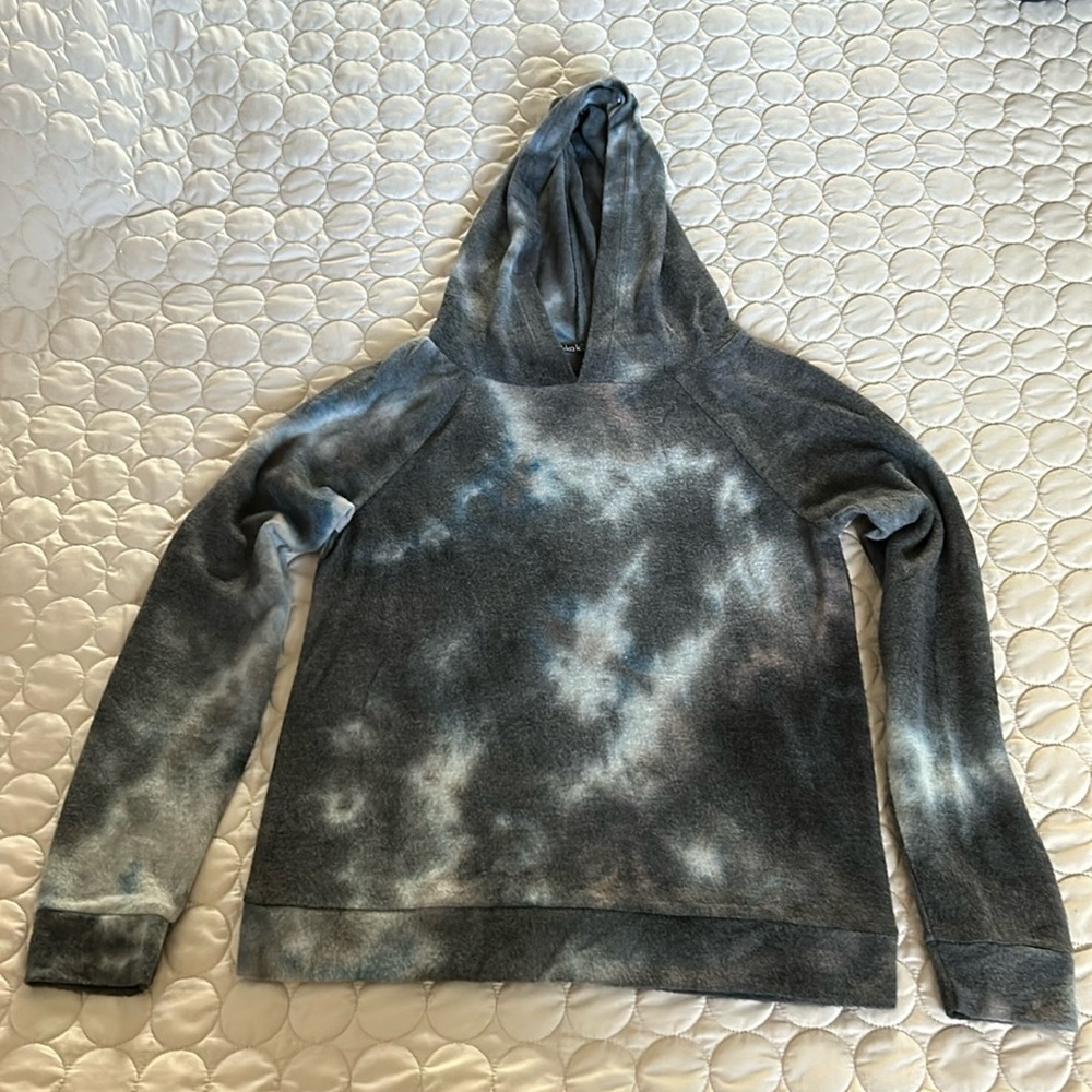 Nikka K Tie Dye Grey and Purple Soft Hoodie Medium